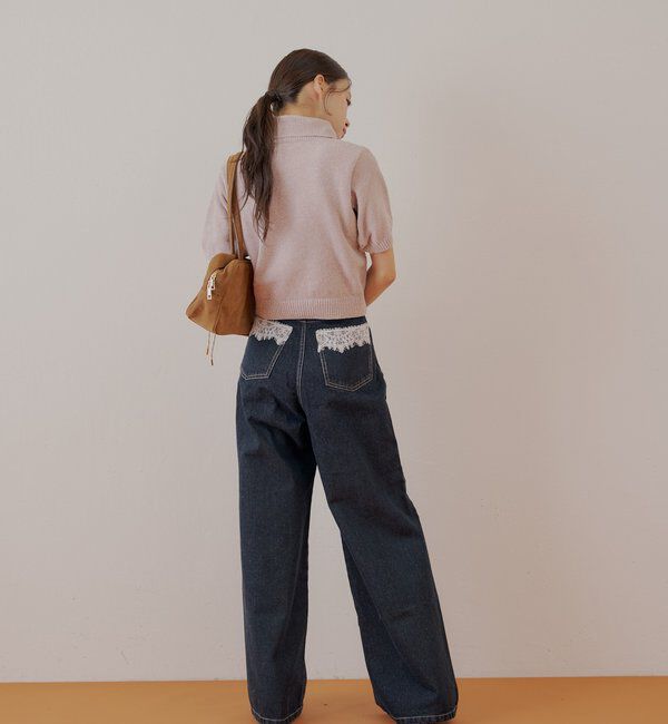  「ポケットレースワイドデニム」|デニム|