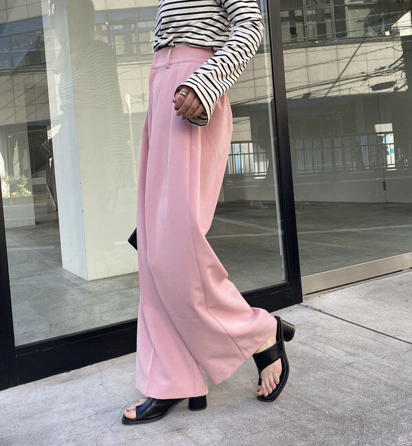  「【累計2万本突破！】【低身長・高身長サイズあり】2タックワイドパンツ」|チノ|