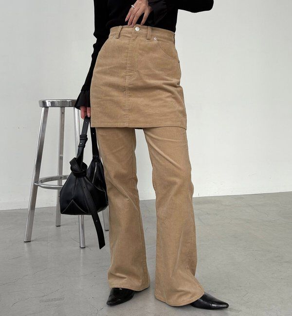  「【新色/レイヤード対応】コーデュロイ台形スカート」|スカート|