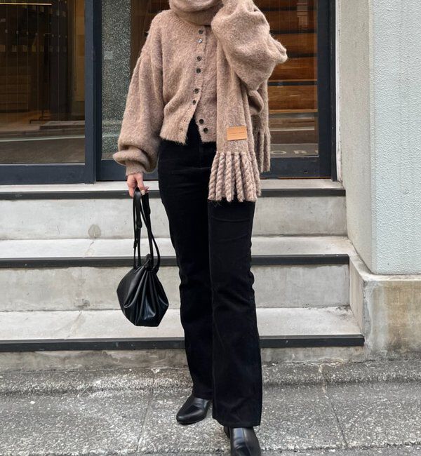  「【前後2WAY】モヘア起毛パフカーディガン」|カーディガン|