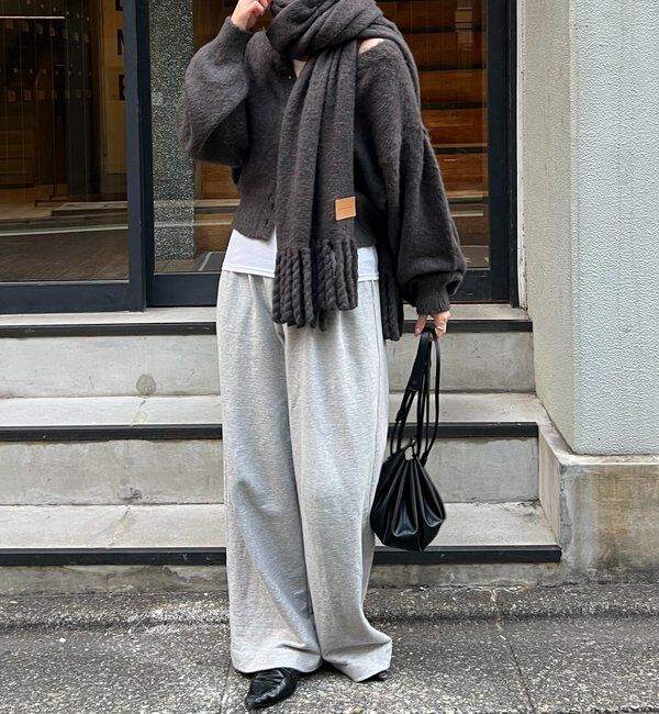  「【前後2WAY】モヘア起毛パフカーディガン」|カーディガン|