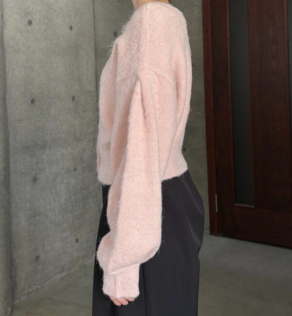  「【前後2WAY】モヘア起毛パフカーディガン」|カーディガン|