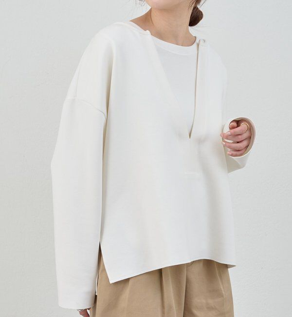  「【インフルエンサー＠tsuru00コラボ】スキッパーポンチプルオーバー」|ニット・セーター|ホワイト