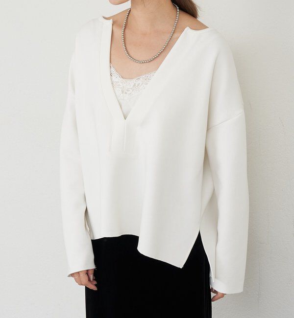  「【インフルエンサー＠tsuru00コラボ】スキッパーポンチプルオーバー」|ニット・セーター|