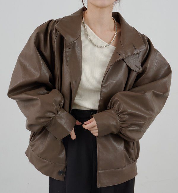  「フェイクレザーブルゾン」|ブルゾン・スタジャン|