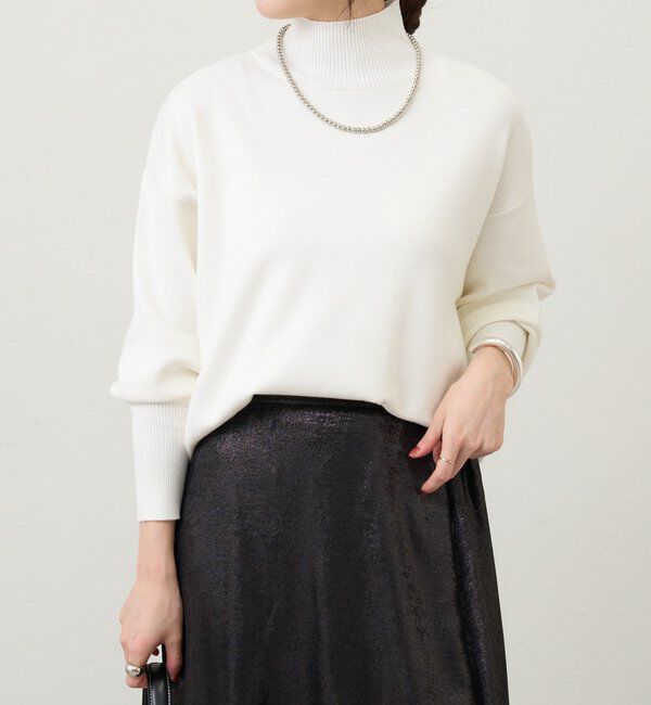 「総針ハイネックニット」|パーカー|オフホワイト