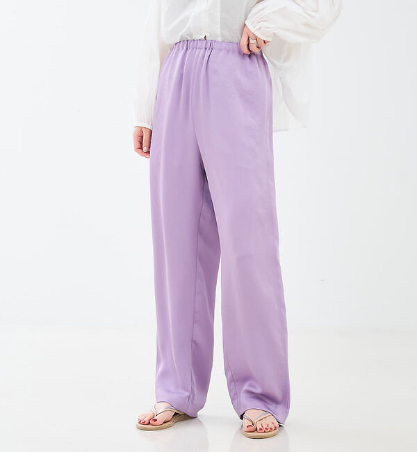 collex「【手洗い可能】【新色】リラックスサテンパンツ2」|その他|ライラック