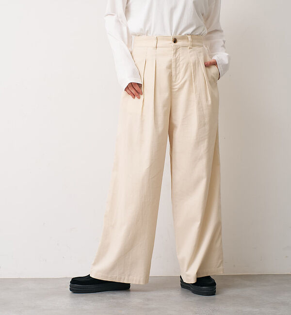 collex「コーデュロイWタックワイドパンツ」|その他|アイボリー