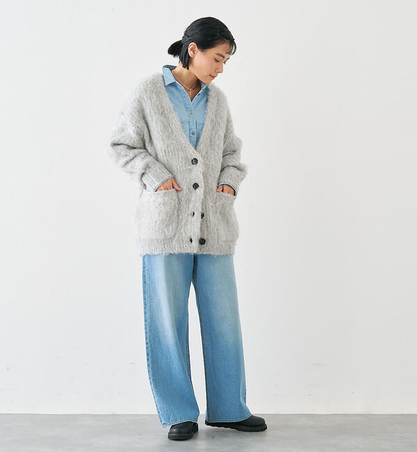 collex「ヘアリー畦編みカーディガン」|カーディガン|