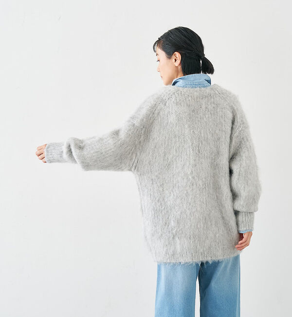 collex「ヘアリー畦編みカーディガン」|カーディガン|