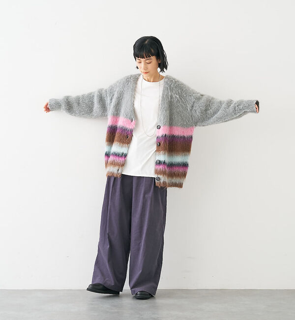collex「ヘアリー畦編みカーディガン」|カーディガン|