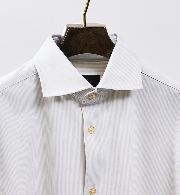 ABAHOUSE「【FLEX SHIRTS / Dry Moment使用】ミジン ストライプシャツ」|シャツ・ブラウス|