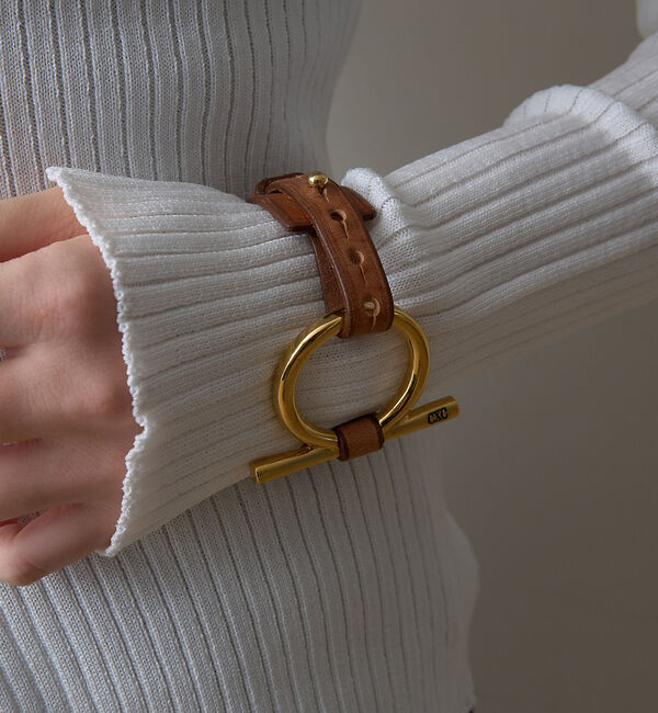 Rouge vif「【CXC/シーエックスシー】ゴールドオーバル レザーブレス」|ブレスレット・バングル|