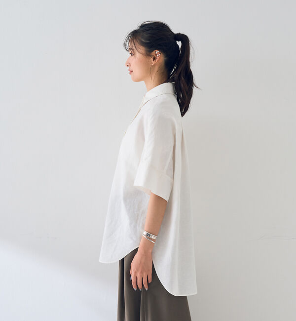 Rouge vif「麻混変形フォルムシャツ」|シャツ・ブラウス|