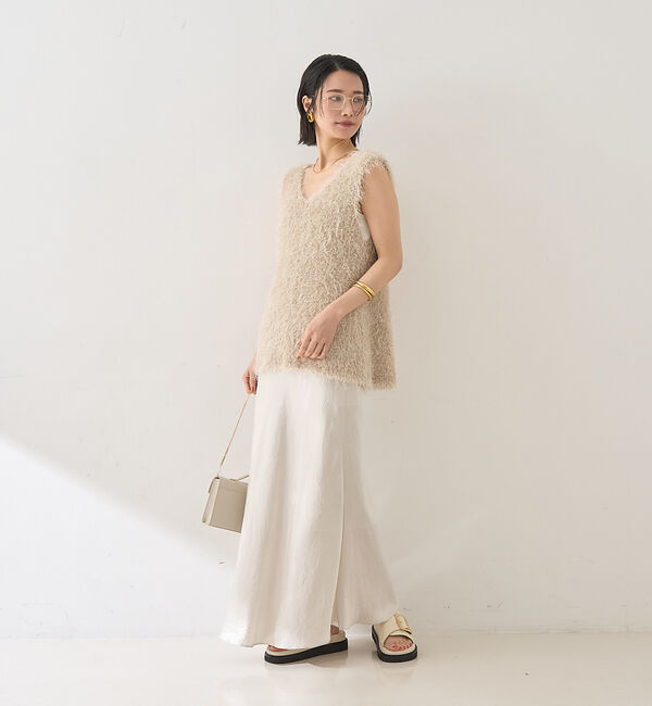 Rouge vif「コンビフェザーニットベスト」|ニット・セーター|