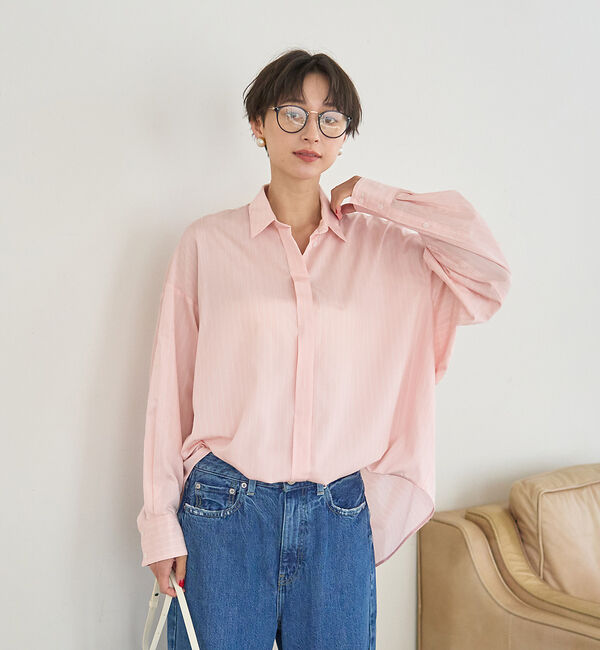 Rouge vif「バックドレープストライプシャツ」|シャツ・ブラウス|