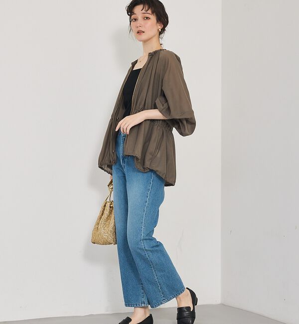 qualite「ラウンドスリーブギャザーブルゾン」|ブルゾン・スタジャン|