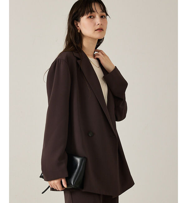 qualite「【セットアップ対応】ワイドダブルジャケット」|その他|モカ