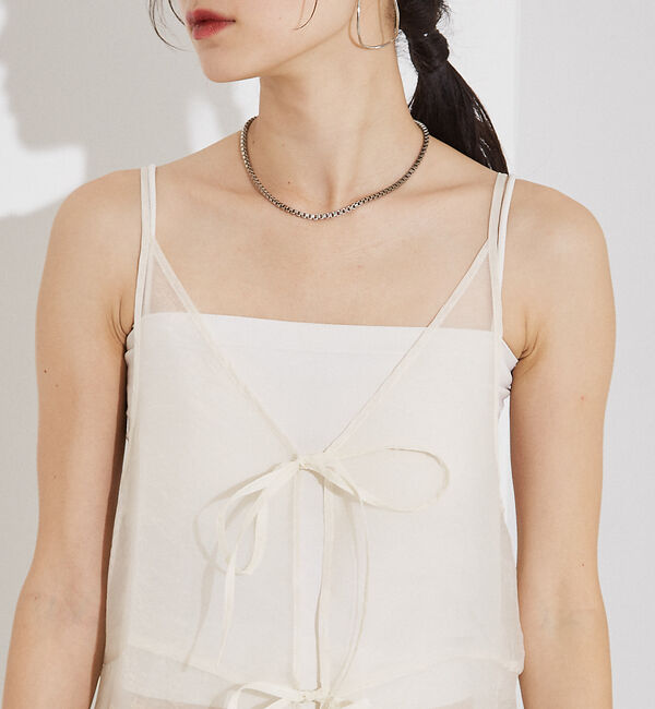 NOMINE「【前後着用可】無地 2WAY シアー キャミソール  ワンピース」|ワンピース|