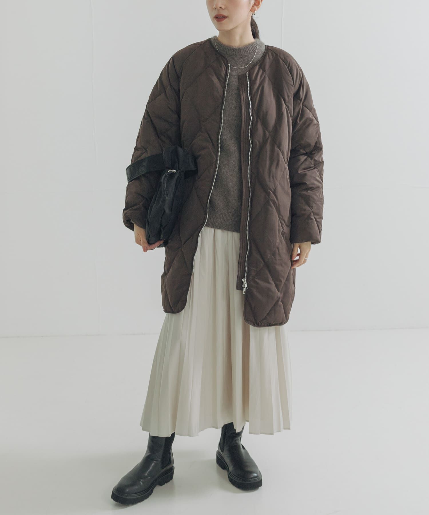 URBAN RESEARCH「『Sサイズ/WEB限定』コクーンキルティングロングダウン」|ダウン|ブラウン