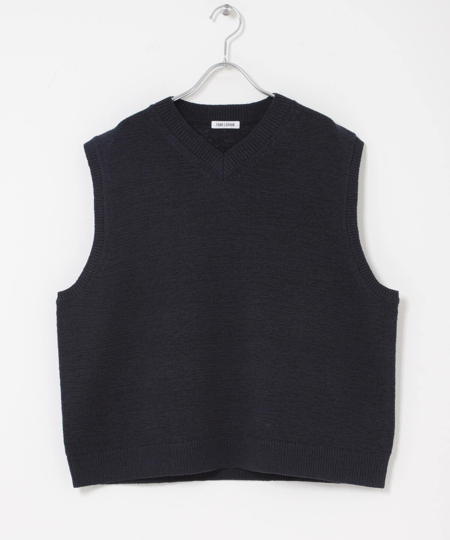 URBAN RESEARCH DOORS「FORK&SPOON　テープヤーンVネックニットベスト」|ベスト・ジレ|