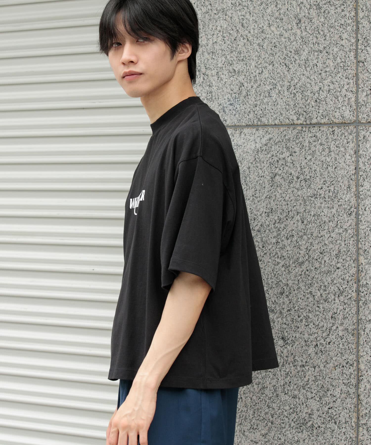 SENSE OF PLACE by URBAN RESEARCH「ロゴグラフィックボクシーTシャツ(5分袖)」|Tシャツ・カットソー|
