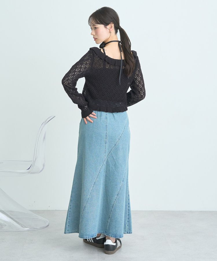 earth music&ecology「エスカルゴマーメイドデニムスカート」|フレア|