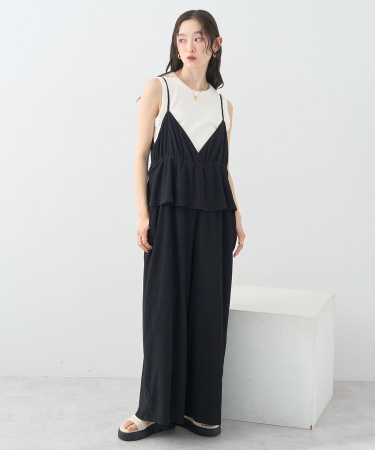 earth music&ecology「ペプラムロンパース」|オールインワン|