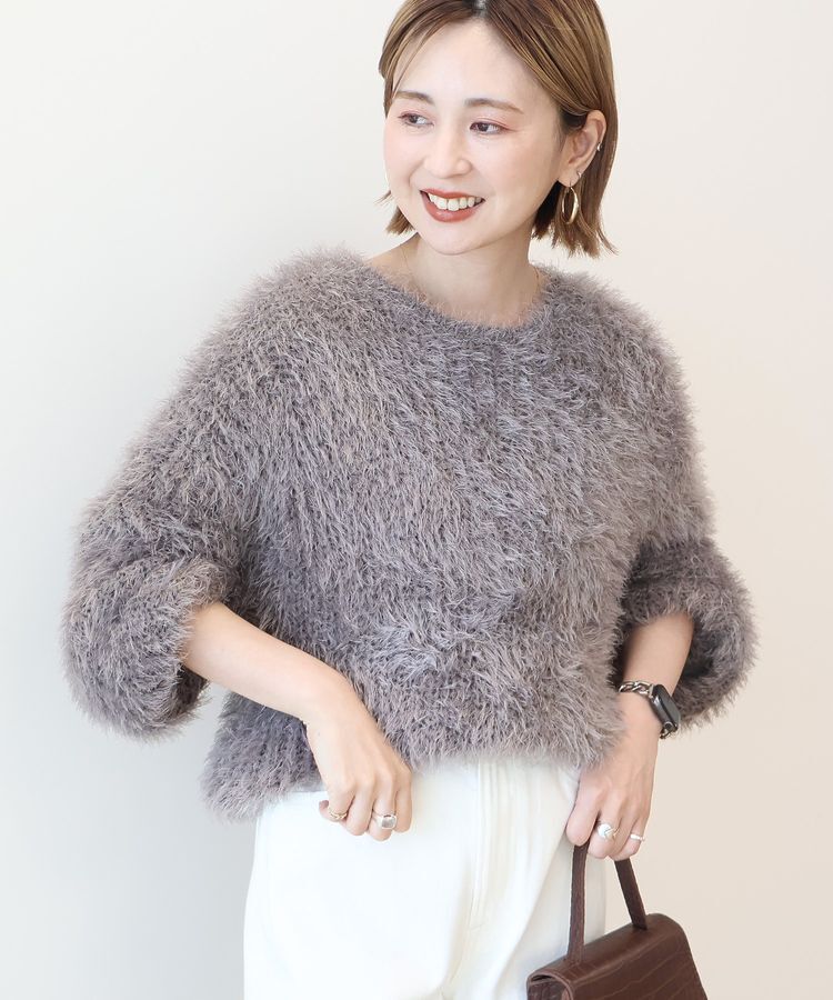 AMERICAN HOLIC「シャギーニットプルオーバー」|ニット・セーター|Gray Beige