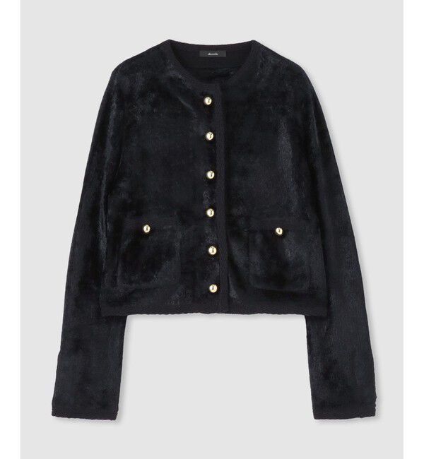 allureville「ベロアニットジャケット」|カーディガン|