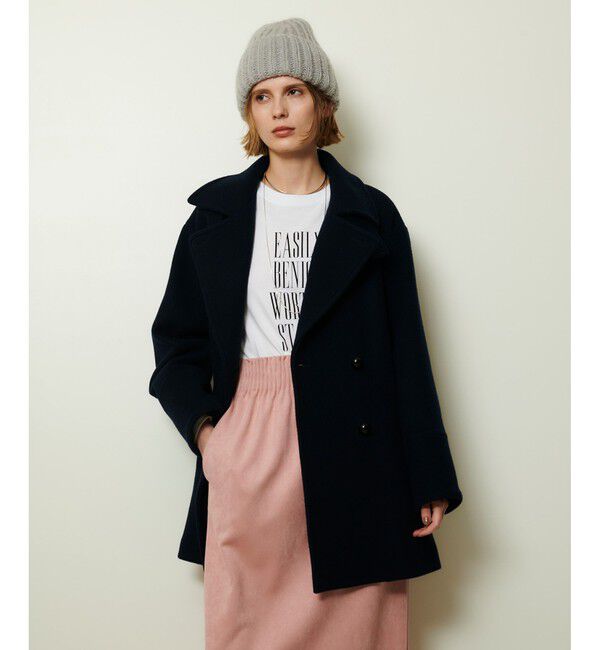 allureville「パイルメルトンデザインＰコート」|ピーコート|