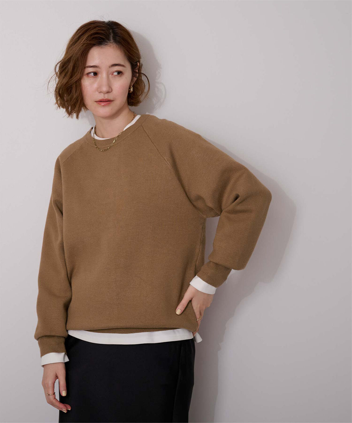 ur's「スウェットライクニット」|ニット・セーター|キャメル