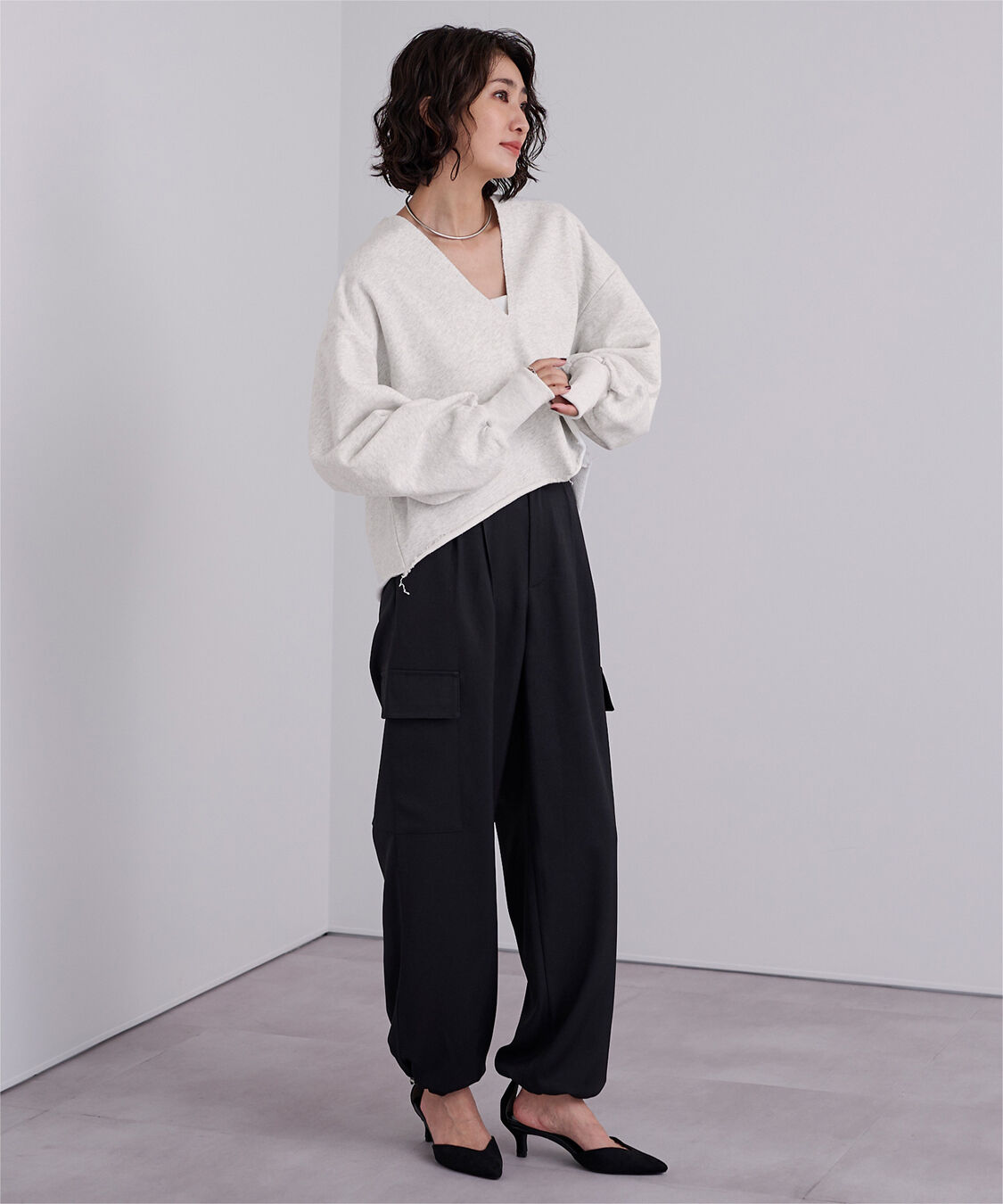 ur's「深Vネックスウェットプルオーバー」|スウェット・ジャージ|