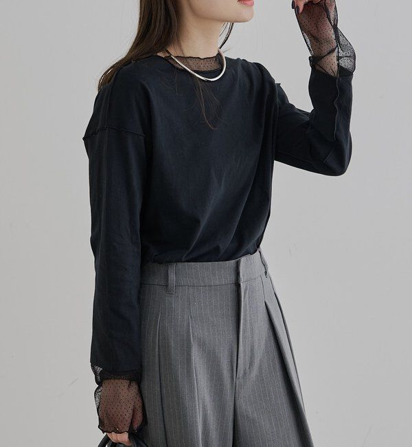  「【リバイバル】ドットチュールドッキングレイヤードカットソー」|Tシャツ・カットソー|