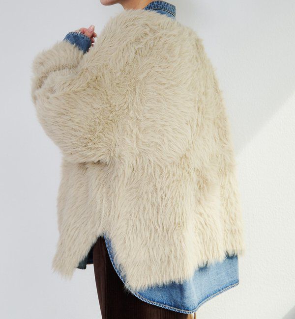  「シャギーニットVネックカーディガン」|カーディガン|