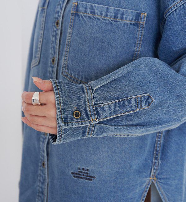  「デニムバンドカラーシャツ」|シャツ・ブラウス|