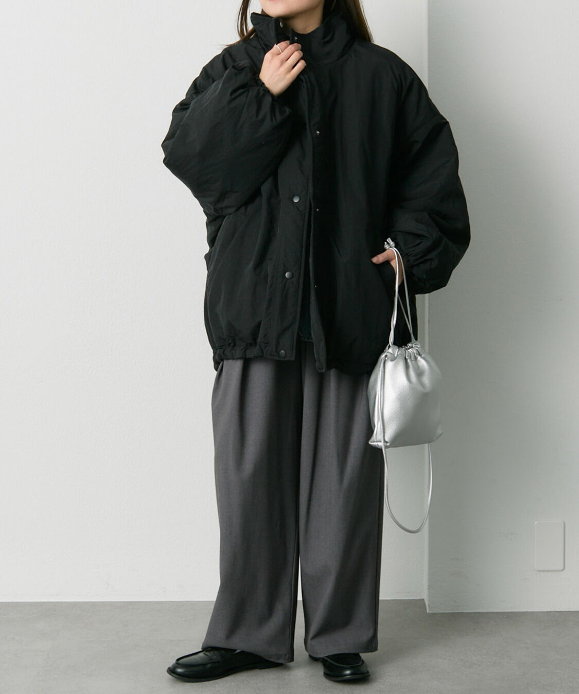  「【WEB限定】リバーシブルスタンドカラーパファージャケット」|テーラードジャケット|