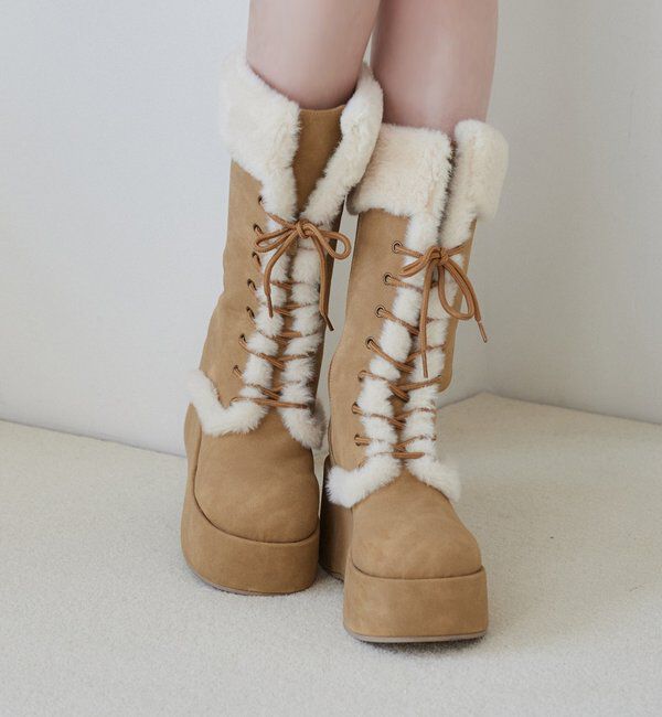  「マイナス３キロレースアップムートンブーツ」|その他|