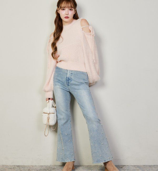  「2way肩あきシャギーニット」|ニット・セーター|