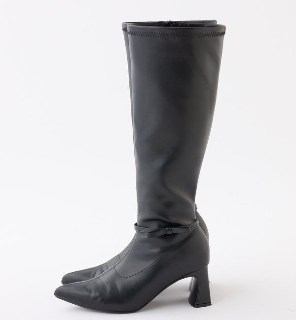  「【リボン取り外し可能】ポインテッドストレッチブーツ」|その他|