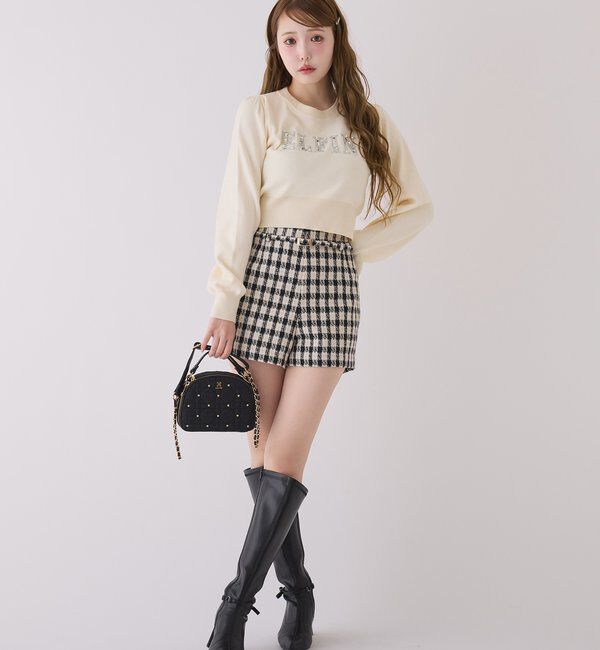  「キラキラビジューロゴニット」|ニット・セーター|