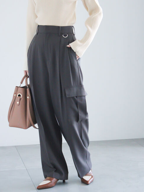 Te chichi「ドレープカーゴスラックス《2025spring catalog item》」|その他|チャコールグレー