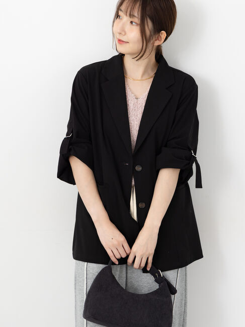 Te chichi TERRASSE「ロールアップテーラードジャケット《2025autumn catalog item》」|その他|ブラック