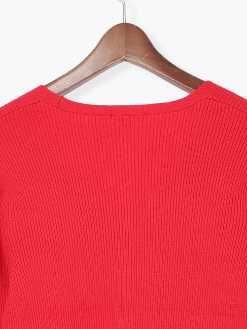 Te chichi「ウェーブメタル釦Vネックリブカーディガン」|カーディガン|