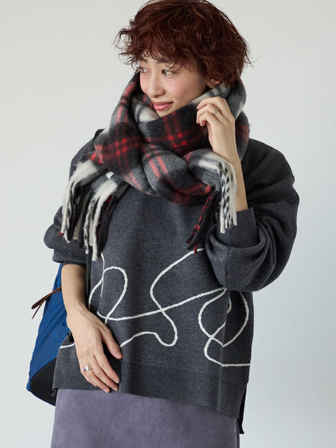 Lugnoncure「ライン入りジャカードワイドニット」|ニット・セーター|