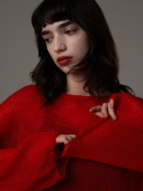 Te chichi「【R by Te chichi】シアールーズニット《2025winter catalog item》」|ニット・セーター|レッド