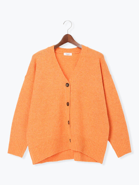 Te chichi TERRASSE「起毛ジャカードVネックニットカーディガン」|カーディガン|オレンジ