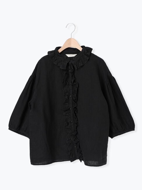 Samansa Mos2「【Cross&times;Linen】フリルブラウス」|シャツ・ブラウス|