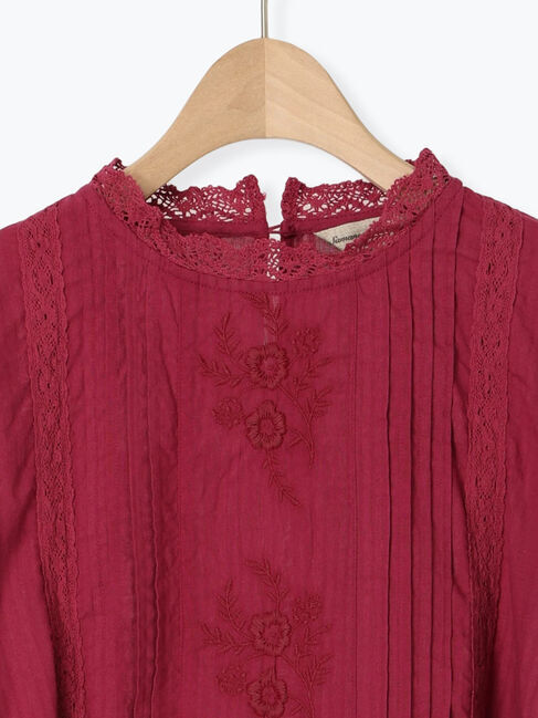 Samansa Mos2「フラワー柄刺繍レースブラウス」|シャツ・ブラウス|