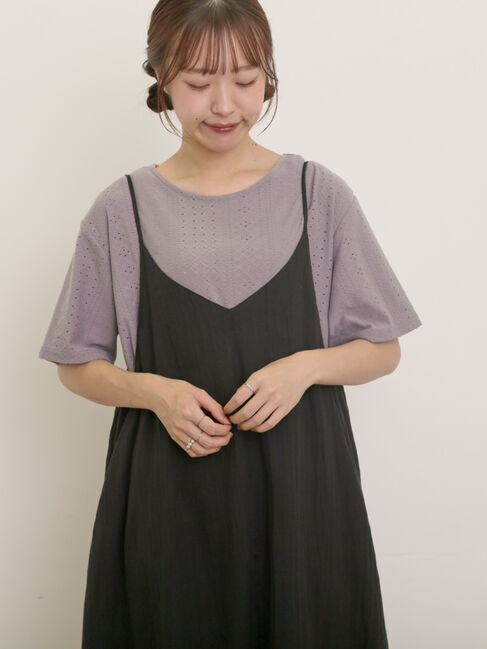 Samansa Mos2「アイレット切替フリルカットソー」|Tシャツ・カットソー|